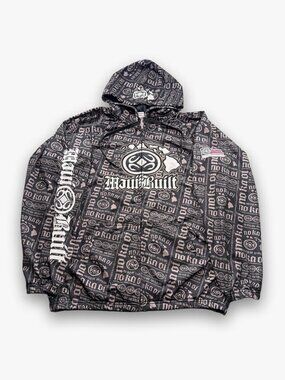Vintage Y2K Maui Built AOP Tribal Full Zip Affliction Style Surf Hoodie Medium